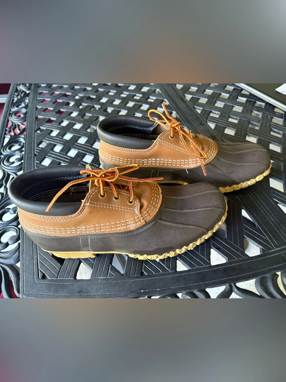 L.L. Bean Two-Tone Brown and Tan Men’s Boat Shoes Run big- size down 1.5 - 2 siz